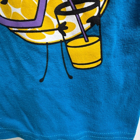 Joyond 3T Girls Blue and Pink Tropical Pineapple Short Sleeve Pajama Top - Picture 2 of 5